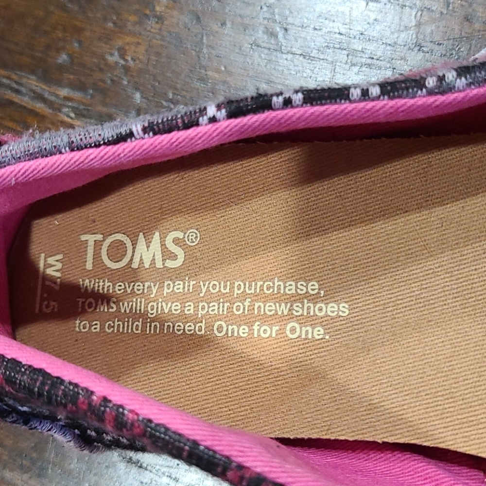 GUC Tom's Pink/Gray Slip-on Shoes 7.5 - Picture 5 of 8